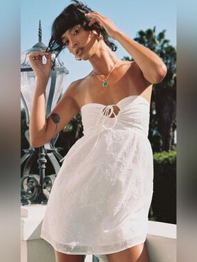 Princess Polly Rosenberg Strapless Mini Dress White